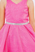 Big Girls Multi Color Glitter Mesh V Neck Short Dress 4-16